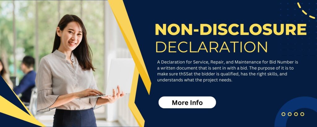 Declaration of Non-Disclosure for Bid Number