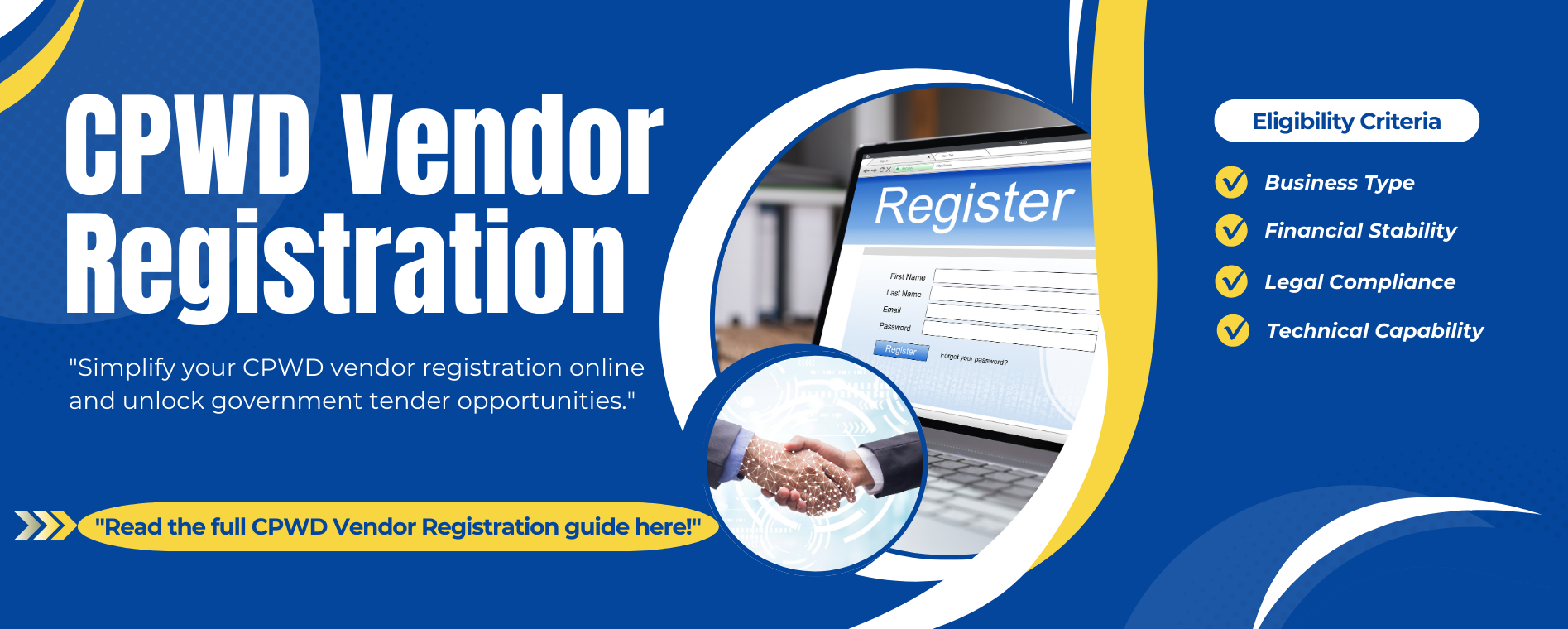 CPWD Vendor Registration Form Online